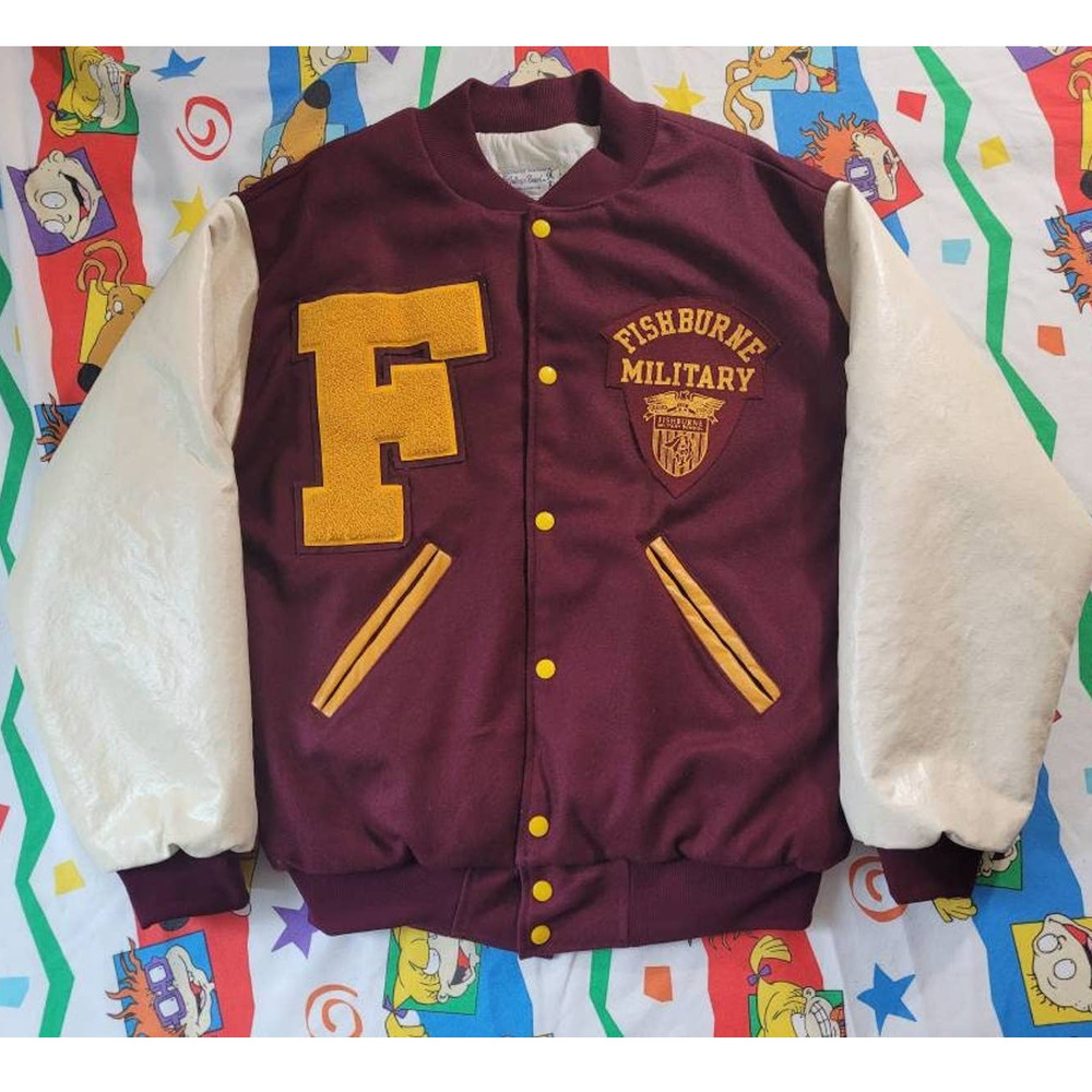Vtg Wool Letterman Varsity Jacket sz LG USA made Fishburne Military School